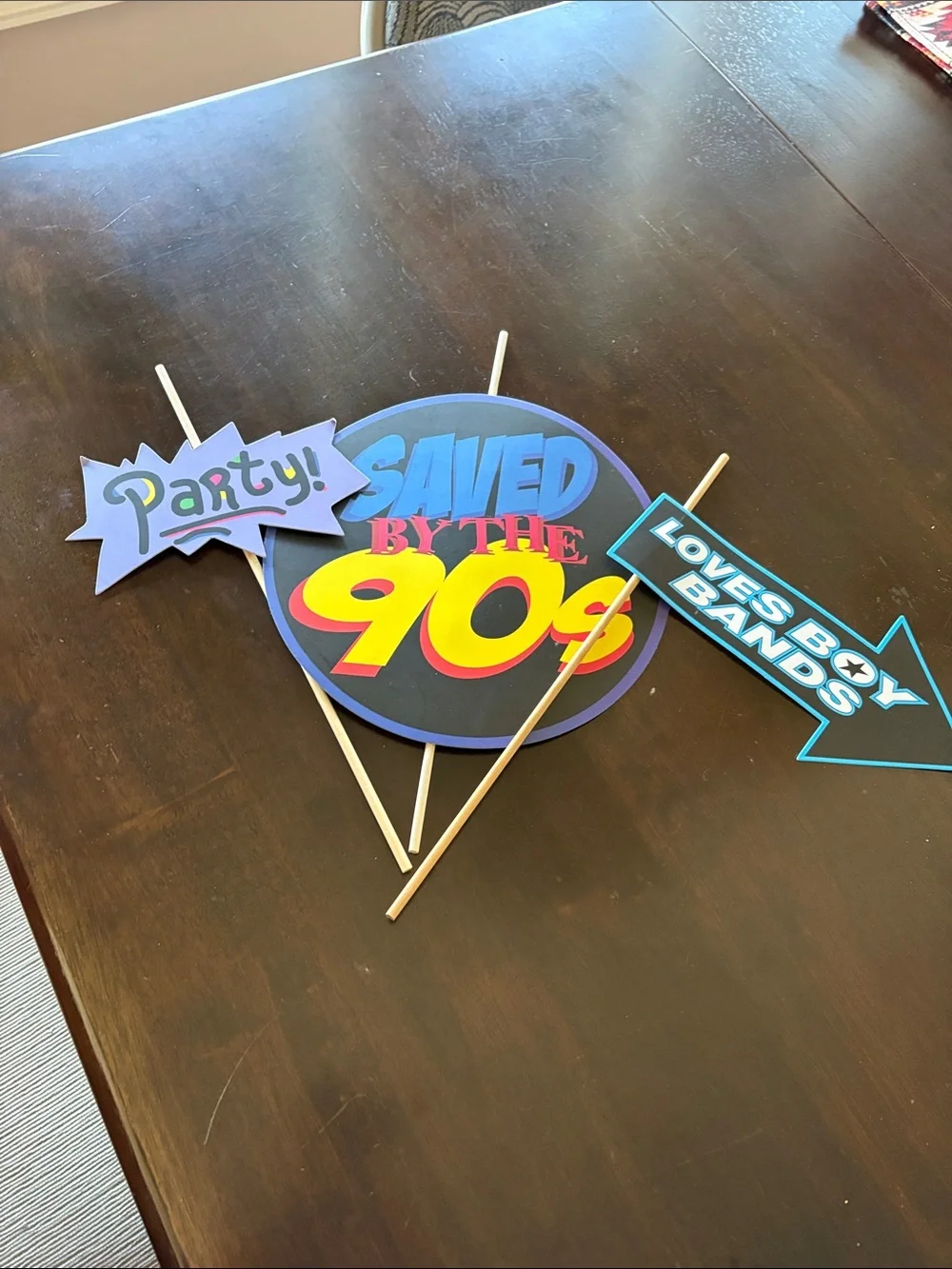 90s Party Photo Props - Multicolor 'Saved by the 90s' Set